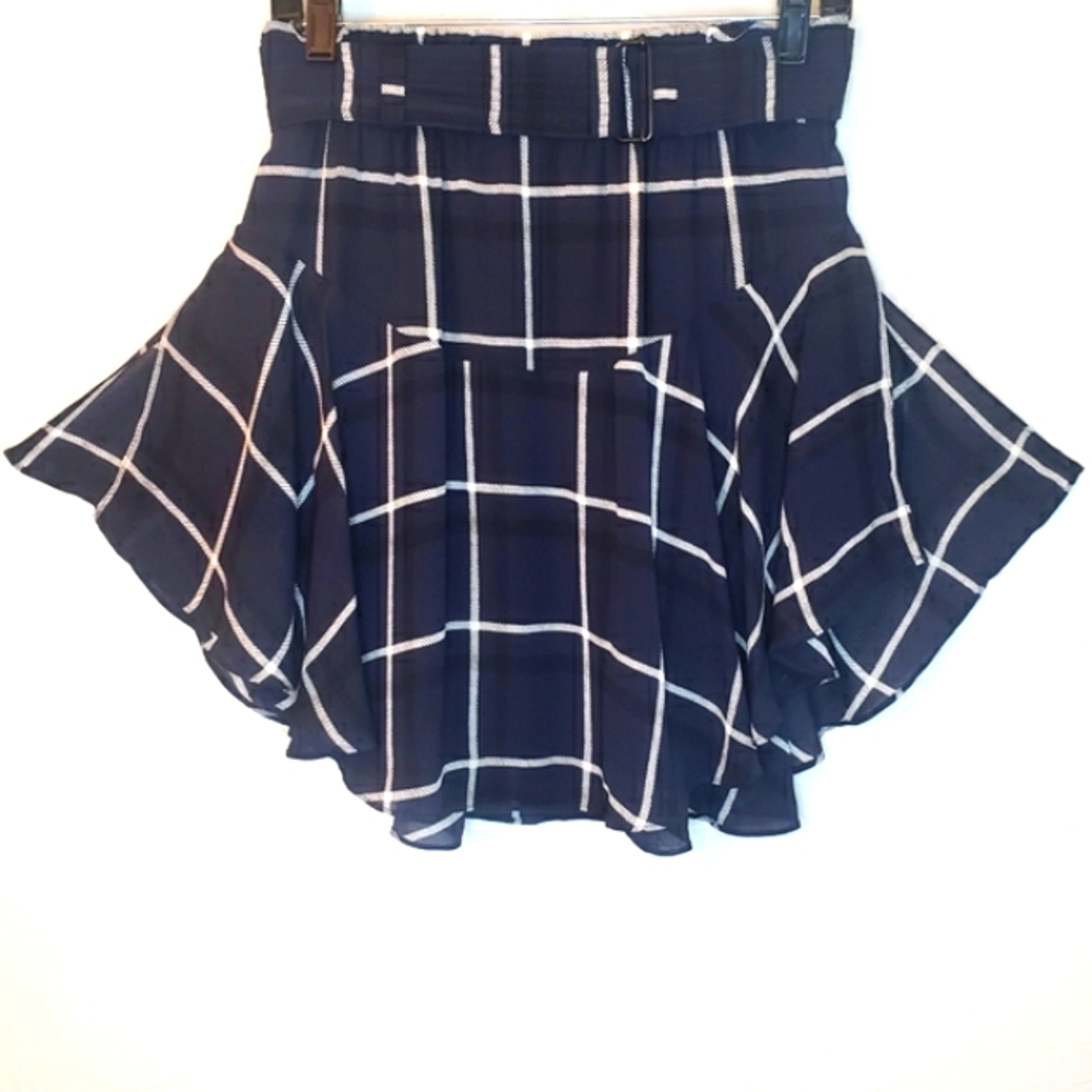 Luxury ALC Skirt Plaid Navy Black White Mini NEW ๐ Ret $395- - Picture 12 of 13